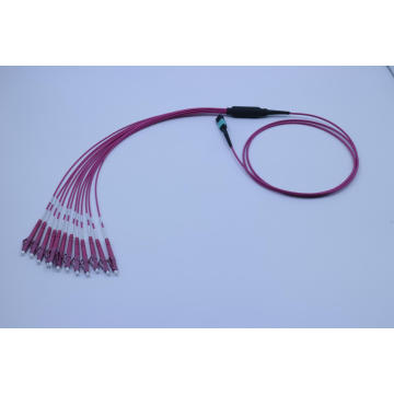 MPO / PC-LC / Upc 12 fibre optique Mini rond Om4-550 Magenta Patchcords